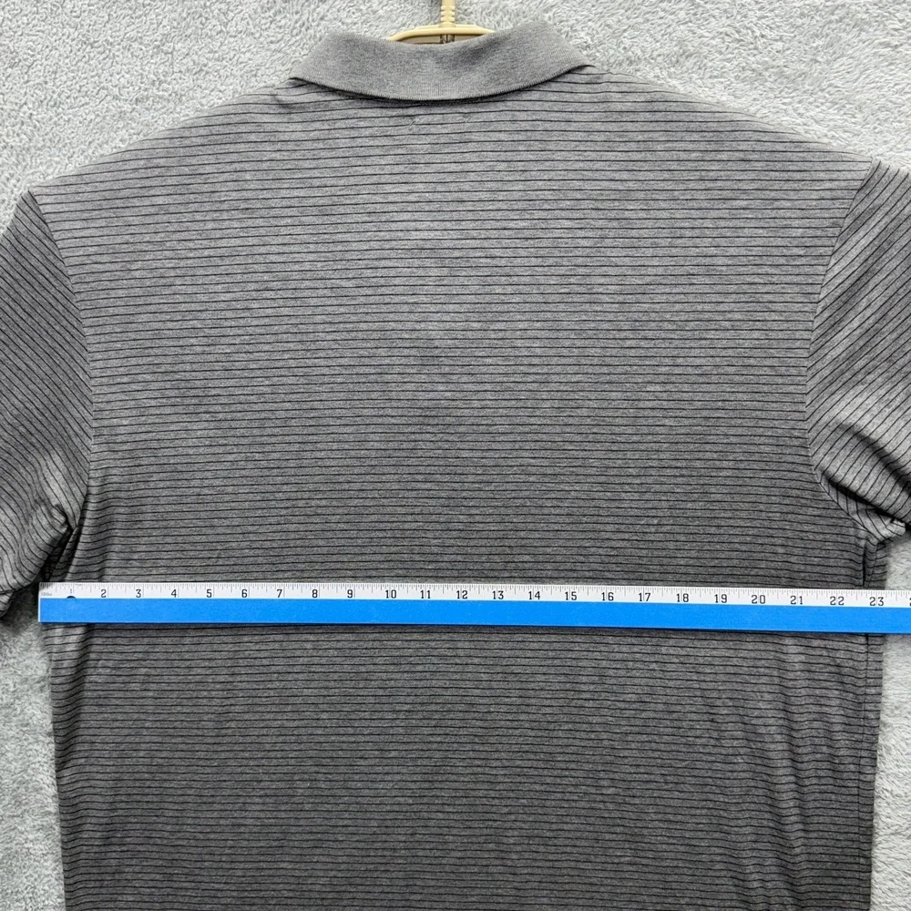 Polo Ralph Lauren Mens XL Gray Striped Big Pony Pro Fit Pima Cotton Polo Shirt